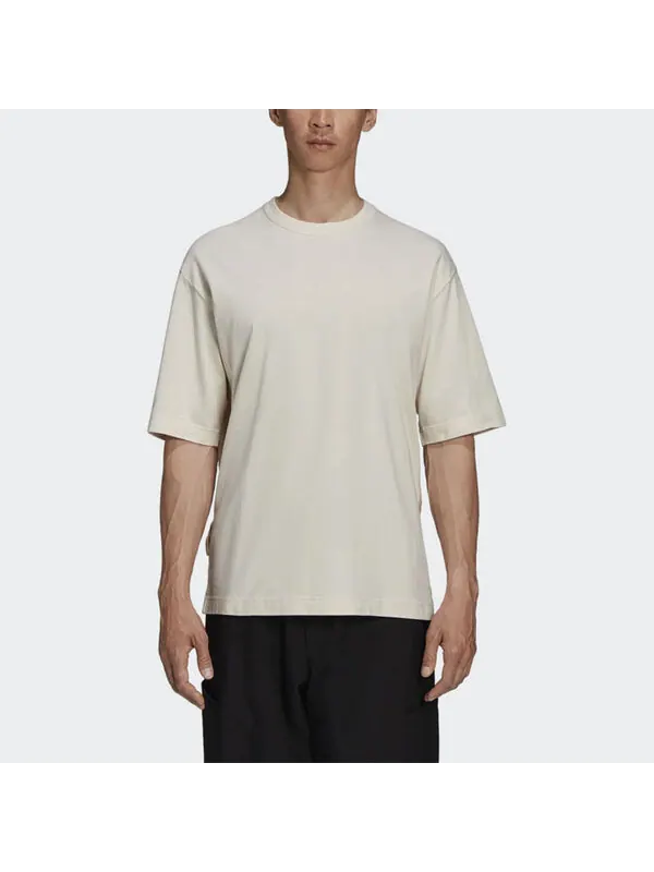 Футболка men's y-3 ss21 rear logo printing round neck short sleeve creamy white t-shirt Adidas — изображение 3 из 4, белый