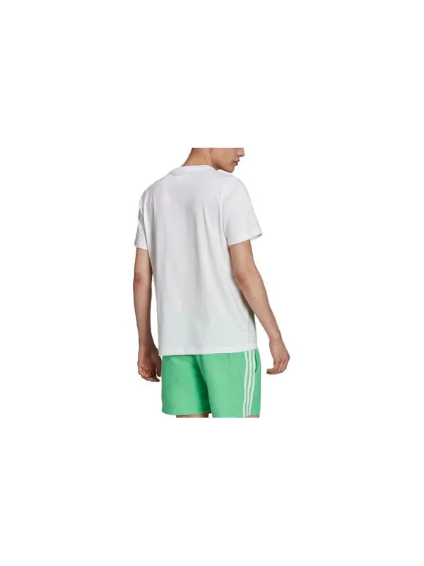Футболка Adidas Original Adicolor Classics Trefoil Tee 'White Semi Screaming Green' — изображение 2 из 3, белый/зеленый