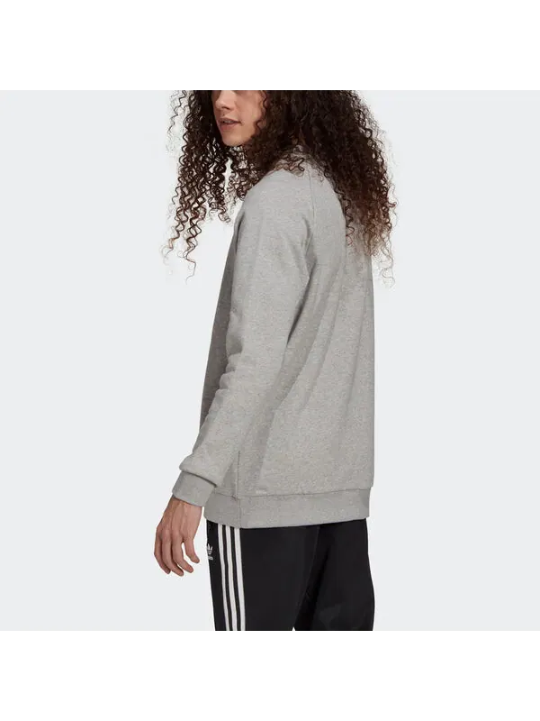 Рубашка adidas original adicolor classics trefoil crewneck sweatshirt 'Medium Grey Heather White' — изображение 3 из 4