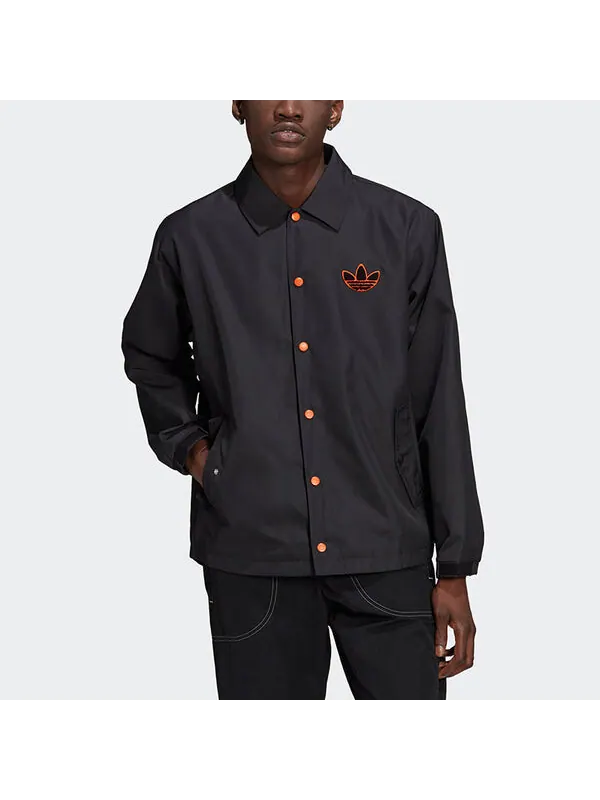 Куртка adidas originals Big Trfl Jkt Athleisure Casual Sports Embroidered Logo Woven Jacket Black — изображение 4 из 4