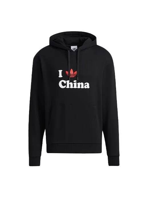 Толстовка originals i trfl ch hd 2 alphabet logo pattern printing hooded long sleeves black Adidas — изображение 1 из 4