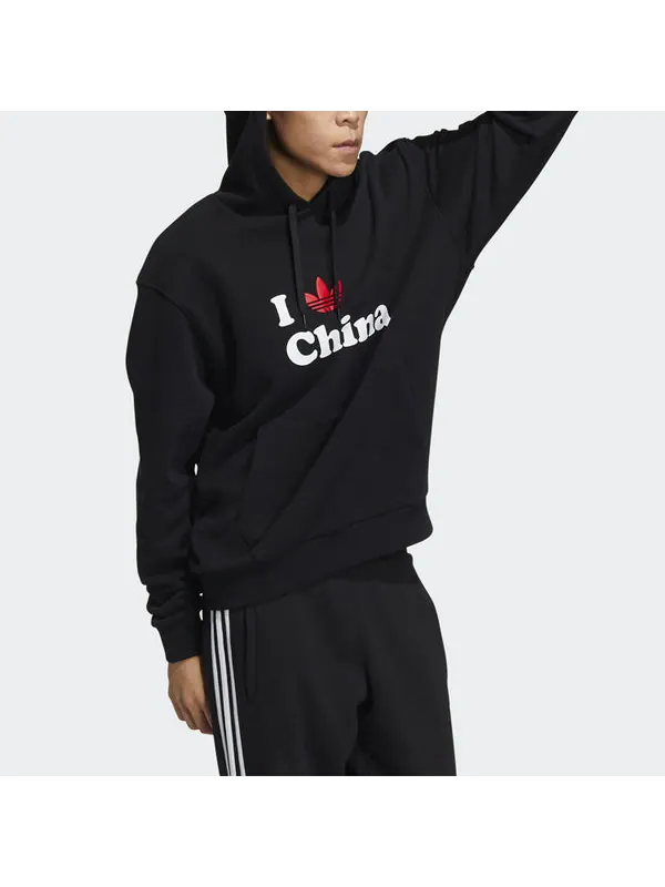 Толстовка originals i trfl ch hd 2 alphabet logo pattern printing hooded long sleeves black Adidas — изображение 4 из 4