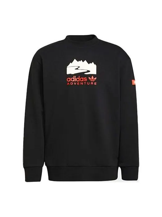 Толстовка Men's adidas originals Funny Printing Sports Round Neck Pullover Black — изображение 1 из 4, мульти