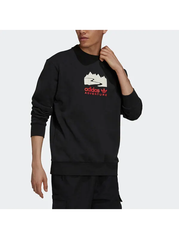 Толстовка Men's adidas originals Funny Printing Sports Round Neck Pullover Black — изображение 4 из 4, мульти