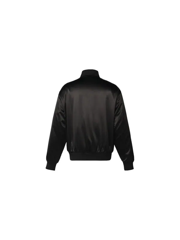 Куртка Men's adidas originals Large Logo Embroidered Satin Sports Jacket Autumn Black — изображение 2 из 4, черный