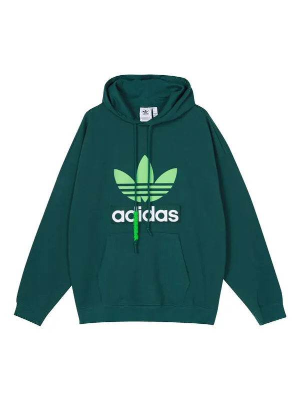 Толстовка men's originals big trfl contrasting colors logo sports forest green Adidas — изображение 1 из 4, зеленый
