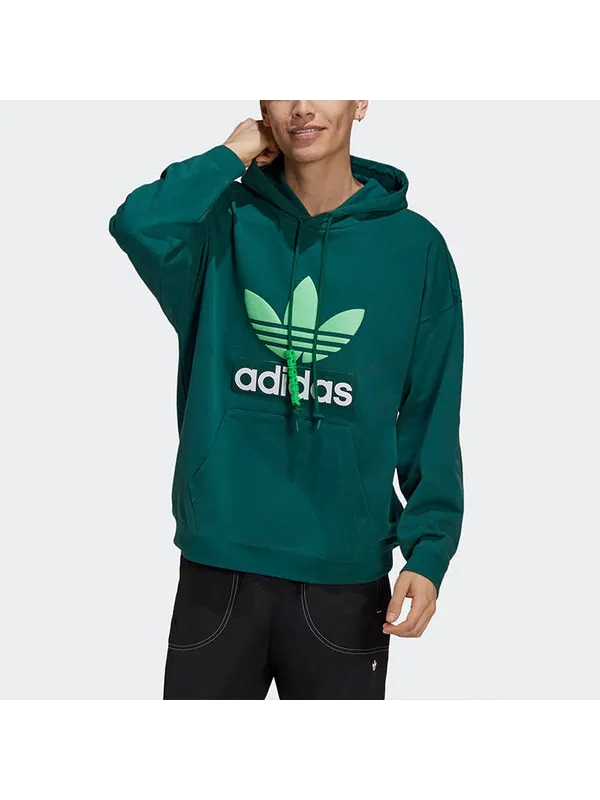Толстовка men's originals big trfl contrasting colors logo sports forest green Adidas — изображение 3 из 4, зеленый