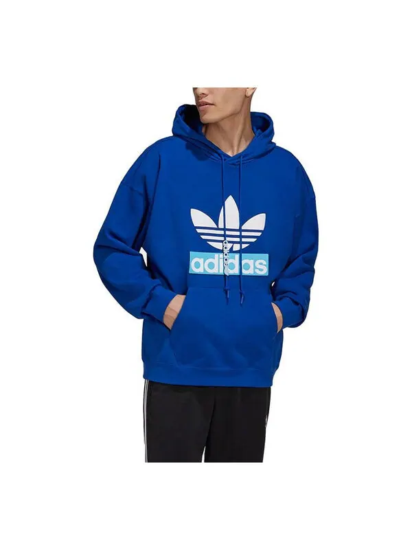 Толстовка adidas originals Big Trfl Logo Pattern Sports Blue — изображение 1 из 3, синий