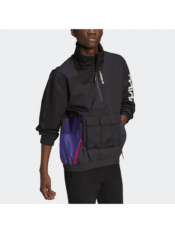 Куртка adidas originals G Outd Wb Sports Printing Cardigan Stand Collar Jacket Black — изображение 2 из 3, черный