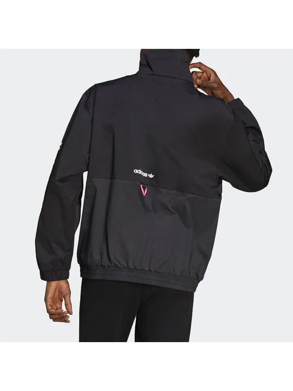 Куртка adidas originals G Outd Wb Sports Printing Cardigan Stand Collar Jacket Black — изображение 3 из 3, черный