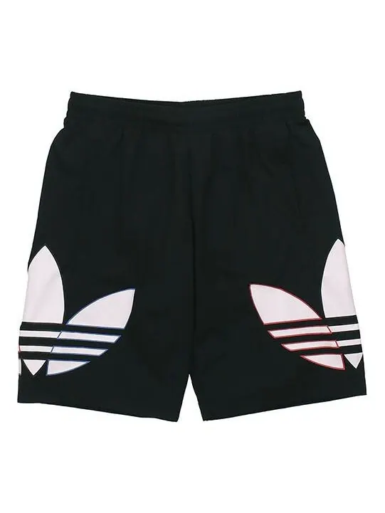 Шорты оригинальные мужские трехцветные с логотипом dri fit тренировочные спортивные шорты Adidas — изображение 1 из 4, черный