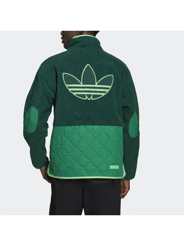 Куртка adidas originals Big Trfl Sherpa Outdoor Sport Casual Stitching Stand-collar Jacket Men's — изображение 4 из 4