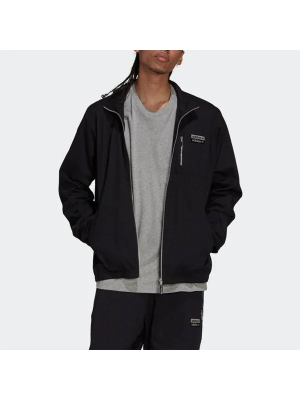Куртка adidas originals R.y.v. Cotton Twill Double Label Training Sports Stand Collar Logo Jacket — изображение 2 из 4