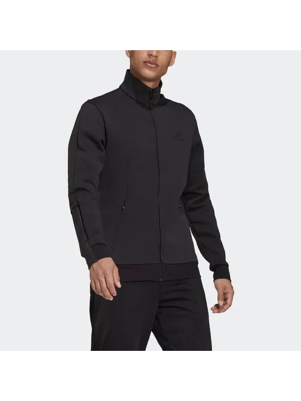Куртка adidas M DK TJ Solid Color Logo Athleisure Casual Sports Jacket Black — изображение 3 из 4, черный