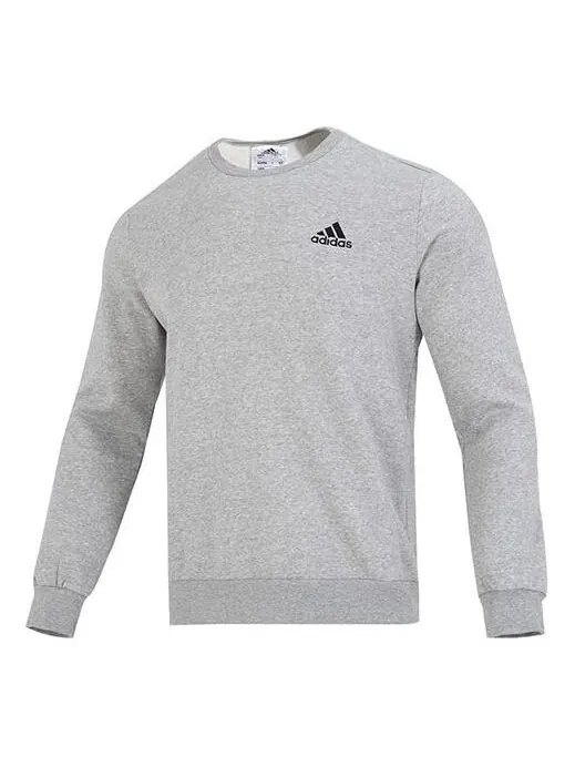 Свитер adidas Essentials Fleece Sweatshirt 'Grey' — изображение 1 из 4, серый/черный