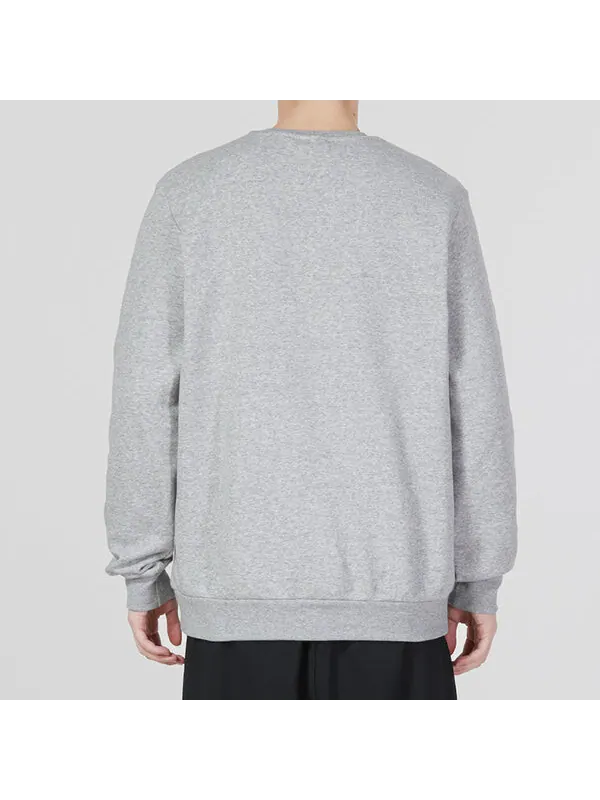 Свитер adidas Essentials Fleece Sweatshirt 'Grey' — изображение 4 из 4, серый/черный