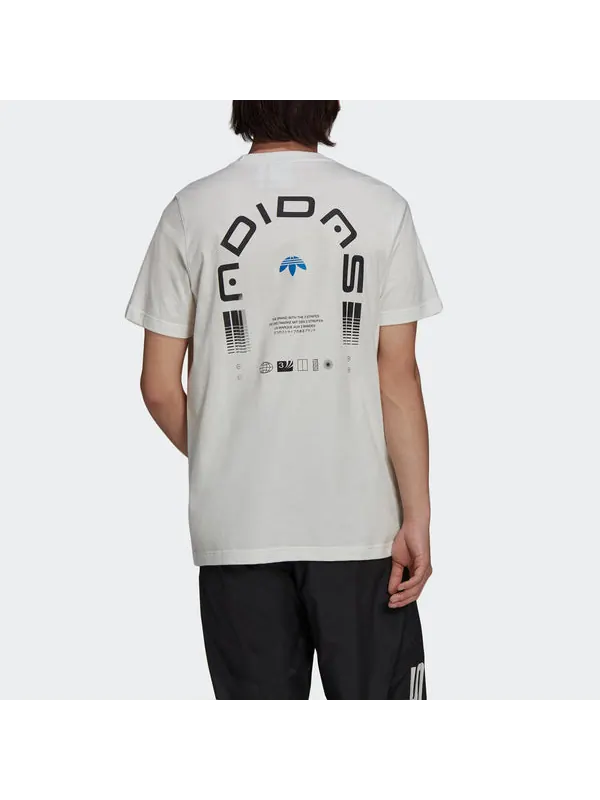 Футболка originals symbol tee casual sports breathable short sleeve white Adidas — изображение 3 из 4, белый