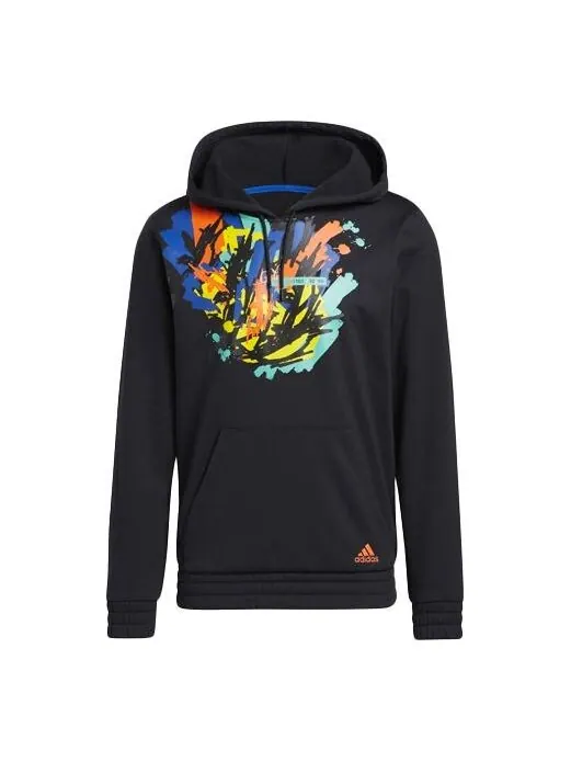 Толстовка adidas Hdn Lnch Bb H Basketball Sports Splash Ink Printing Fleece Lined Black — изображение 1 из 4, черный