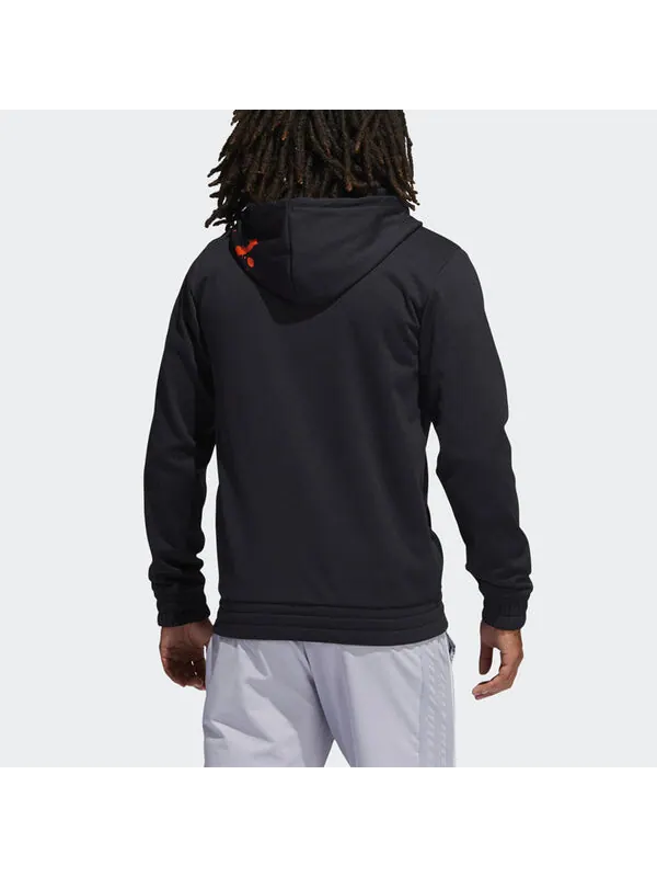 Толстовка adidas Hdn Lnch Bb H Basketball Sports Splash Ink Printing Fleece Lined Black — изображение 3 из 4, черный