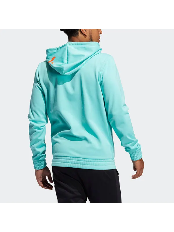 Толстовка adidas Hdn Lnch Bb H hooded Loose Printing Basketball Casual Sports Pullover Green — изображение 3 из 4, зеленый