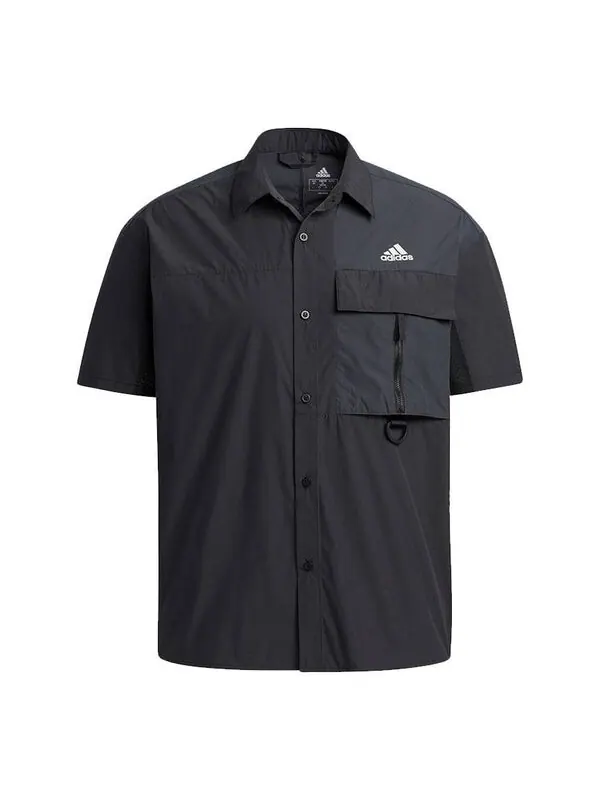 Рубашка utl ss shirts contrasting colors loose sports short sleeve shirt black Adidas — изображение 1 из 4, черный