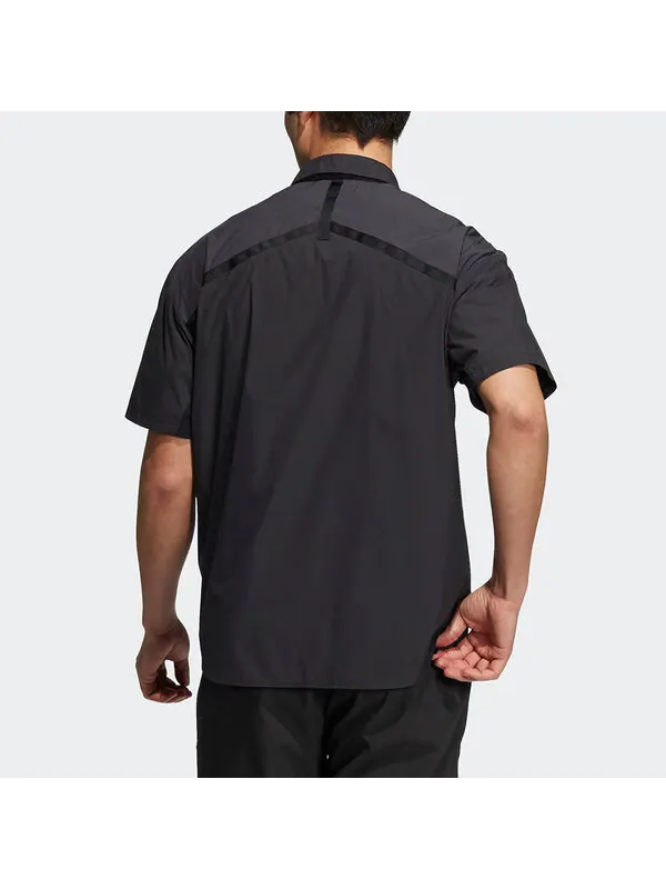 Рубашка utl ss shirts contrasting colors loose sports short sleeve shirt black Adidas — изображение 3 из 4, черный