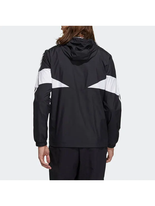 Куртка adidas neo M Icons 3s Wbkr Casual Sports Contrasting Colors Hooded Jacket Black — изображение 3 из 4, черный