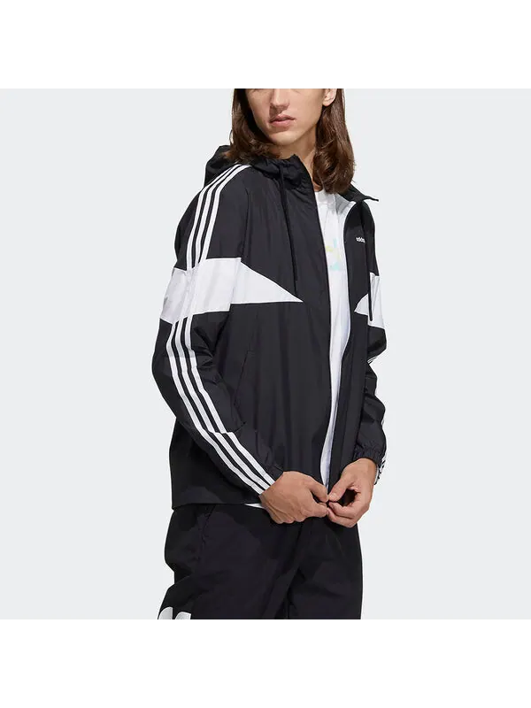 Куртка adidas neo M Icons 3s Wbkr Casual Sports Contrasting Colors Hooded Jacket Black — изображение 4 из 4, черный
