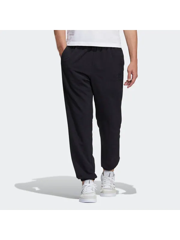 Спортивные штаны Men's adidas neo Ce C+ Wvn Tp Solid Color Knit Bundle Feet Athletics Sports — изображение 2 из 4, черный