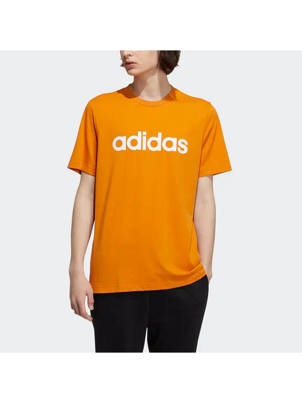 Футболка men's neo ce logo tee logo printing sports round neck short sleeve orange t-shirt Adidas — изображение 2 из 4