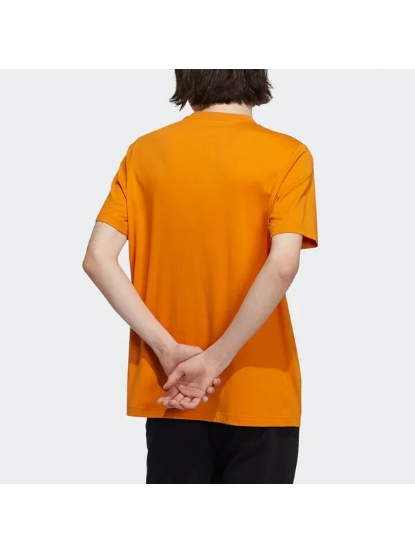 Футболка men's neo ce logo tee logo printing sports round neck short sleeve orange t-shirt Adidas — изображение 3 из 4