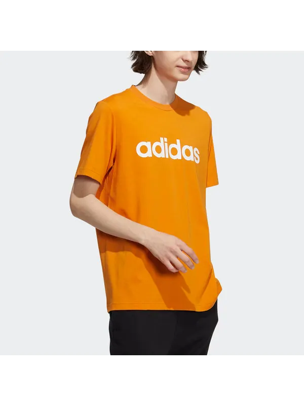 Футболка men's neo ce logo tee logo printing sports round neck short sleeve orange t-shirt Adidas — изображение 4 из 4
