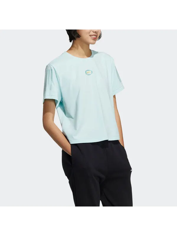 Футболка neo july tee 3 leisure sports short sleeve green Adidas — изображение 4 из 4, зеленый