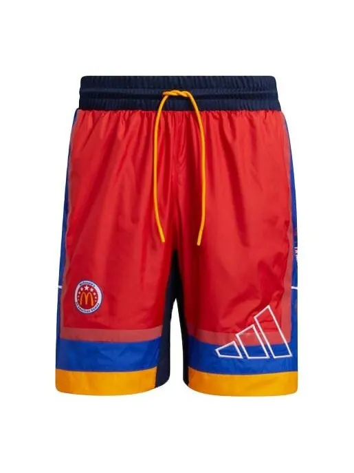 Шорты men's basketball sports fluorescence red shorts Adidas — изображение 1 из 4, красный