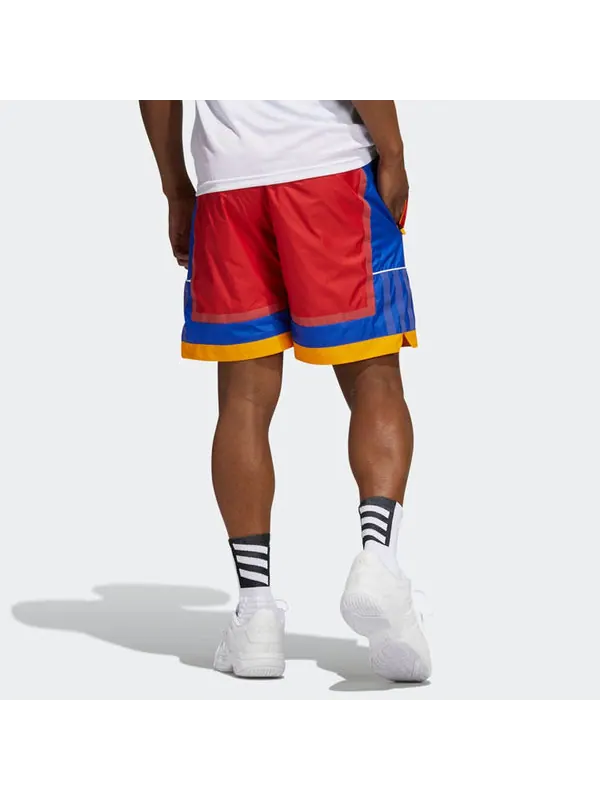 Шорты men's basketball sports fluorescence red shorts Adidas — изображение 3 из 4, красный