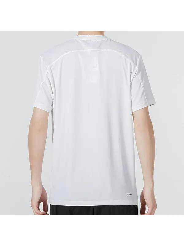 Футболка adidas Solid Color Stripe Logo Micro Mark Athleisure Casual Sports Round Neck Short Sleeve — изображение 4 из 4