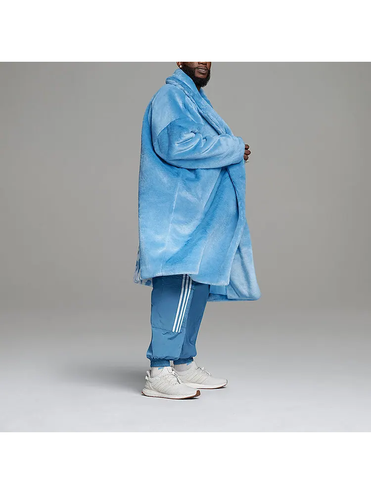 Куртка Adidas originals x Ivy Park Crossover Plush Long Large Jacket Couple Style Blue — изображение 8 из 8, синий