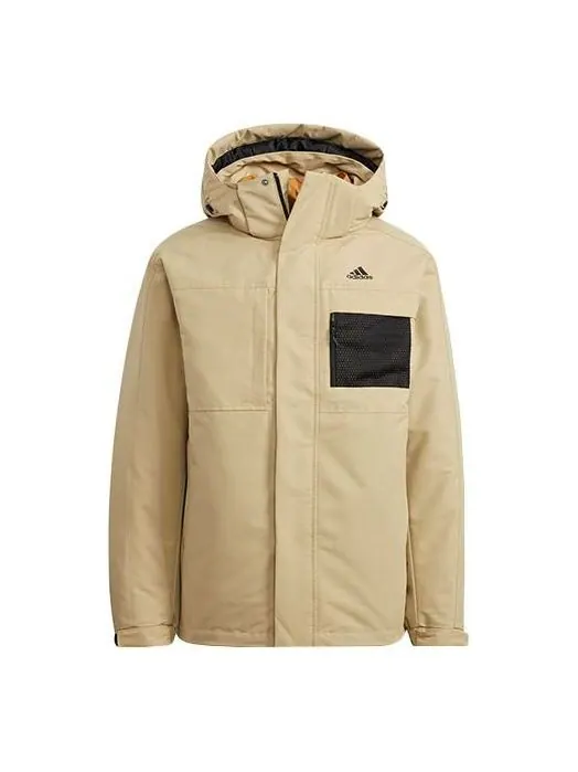 Пуховик adidas 3in1 Dwn Jkt 3 In 1 Stay Warm Hooded Down Jacket Light Khaki — изображение 1 из 4, светлый хаки