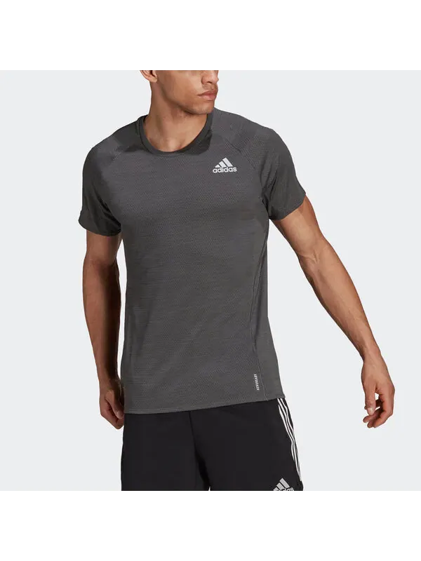 Футболка adidas Leisure Sports Running Short Sleeve Men's Dark Grey — изображение 2 из 4, темный серый