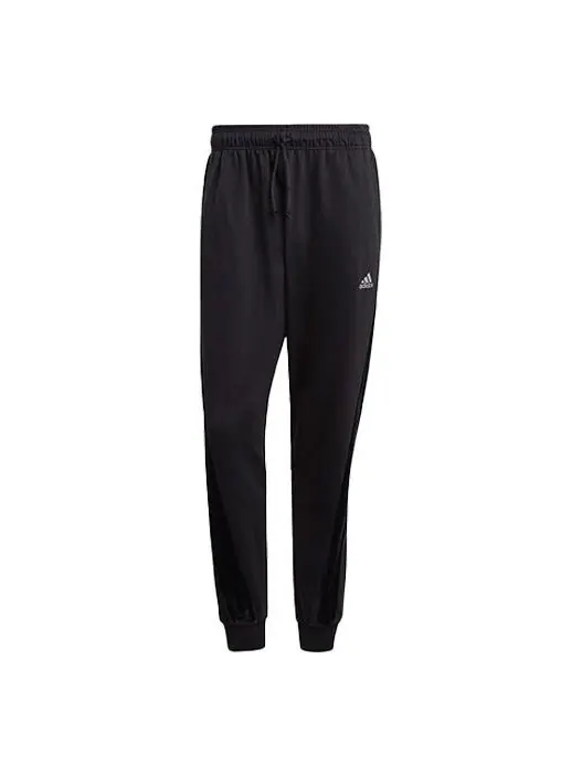 Спортивные штаны adidas Velvet Pant M Sports Training Splicing Bundle Feet Knit Long Pants Black — изображение 1 из 4, черный