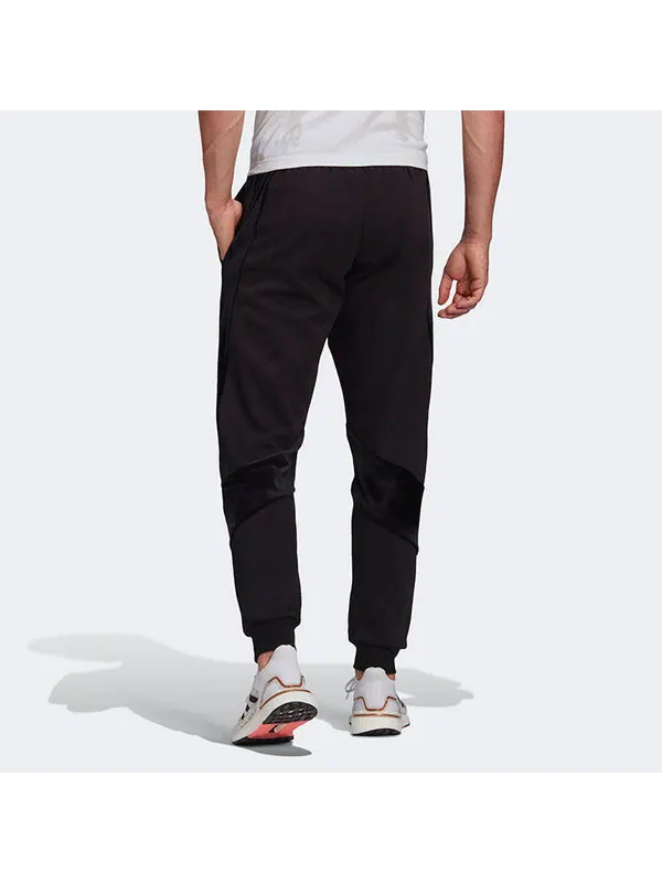 Спортивные штаны adidas Velvet Pant M Sports Training Splicing Bundle Feet Knit Long Pants Black — изображение 3 из 4, черный