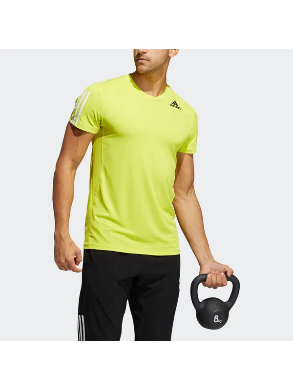 Футболка h.rdy 3s tee training running sports short sleeve green yellow Adidas — изображение 4 из 4, жёлто-зеленый