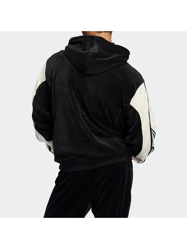 Толстовка adidas originals Velour Hoody Velvet Contrasting Colors Black — изображение 3 из 4, мульти