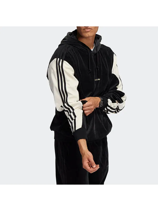 Толстовка adidas originals Velour Hoody Velvet Contrasting Colors Black — изображение 4 из 4, мульти