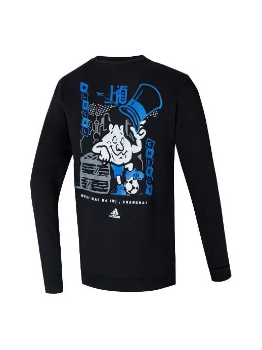 Толстовка adidas Sh Breakfast 2 Sports Training Cartoon Printing Round Neck Pullover Black — изображение 1 из 2, черный