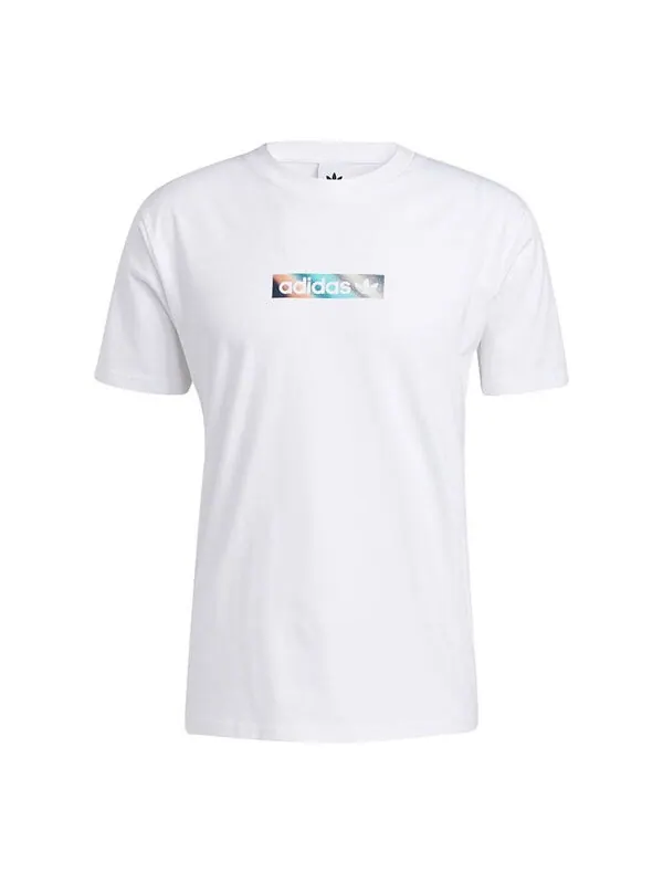 Футболка originals summer box line back printing sports short sleeve white Adidas — изображение 1 из 4, белый