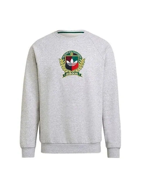 Толстовка adidas originals C Crest Crew team logo Fleece Lined Stay Warm Round Neck Sports Gray — изображение 1 из 4, серый
