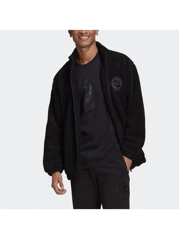 Куртка adidas originals C Crest Jacket Stay Warm polar fleece Stand Collar Black — изображение 4 из 4, черный
