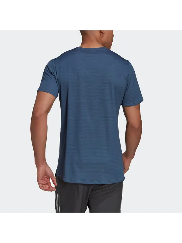 Футболка premium tee m reflective running sports short sleeve blue Adidas — изображение 3 из 4, синий