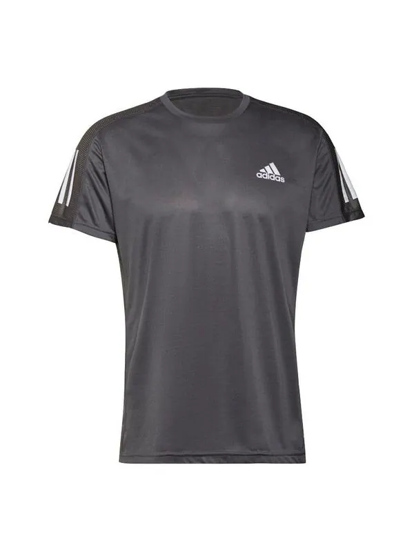 Футболка own the run sports training running short sleeve gray Adidas — изображение 1 из 4, темный серый
